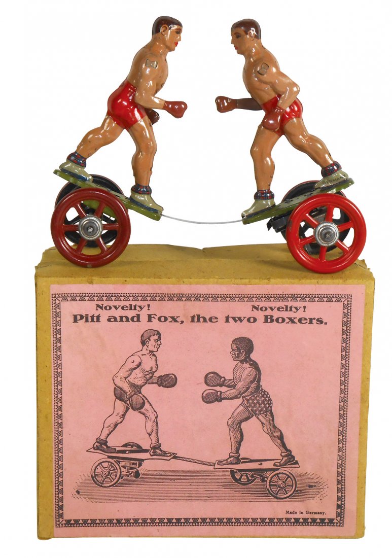 Toy boxers, Pitt & Fox-The Two Boxers, German windup (1 of 1)