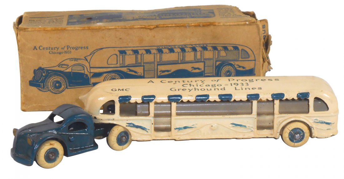 Toy bus w/box, Century of Progress Greyhound Lines, (1 of 1)