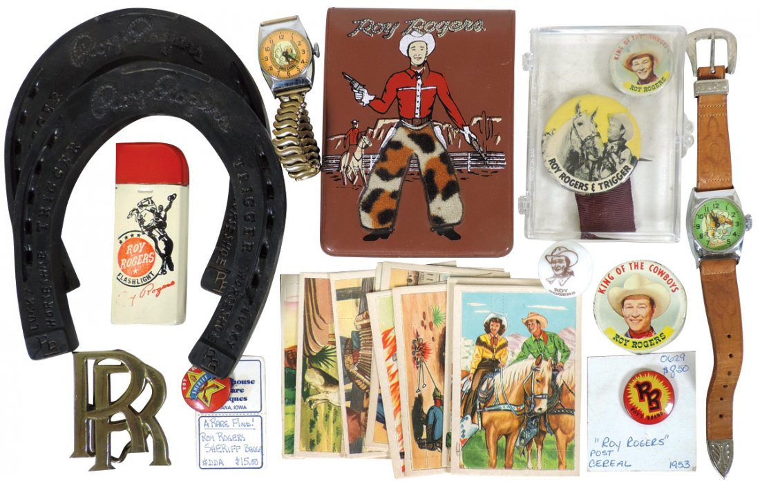 Roy Rogers items (14), 2 rubber horseshoes, brass belt (1 of 1)