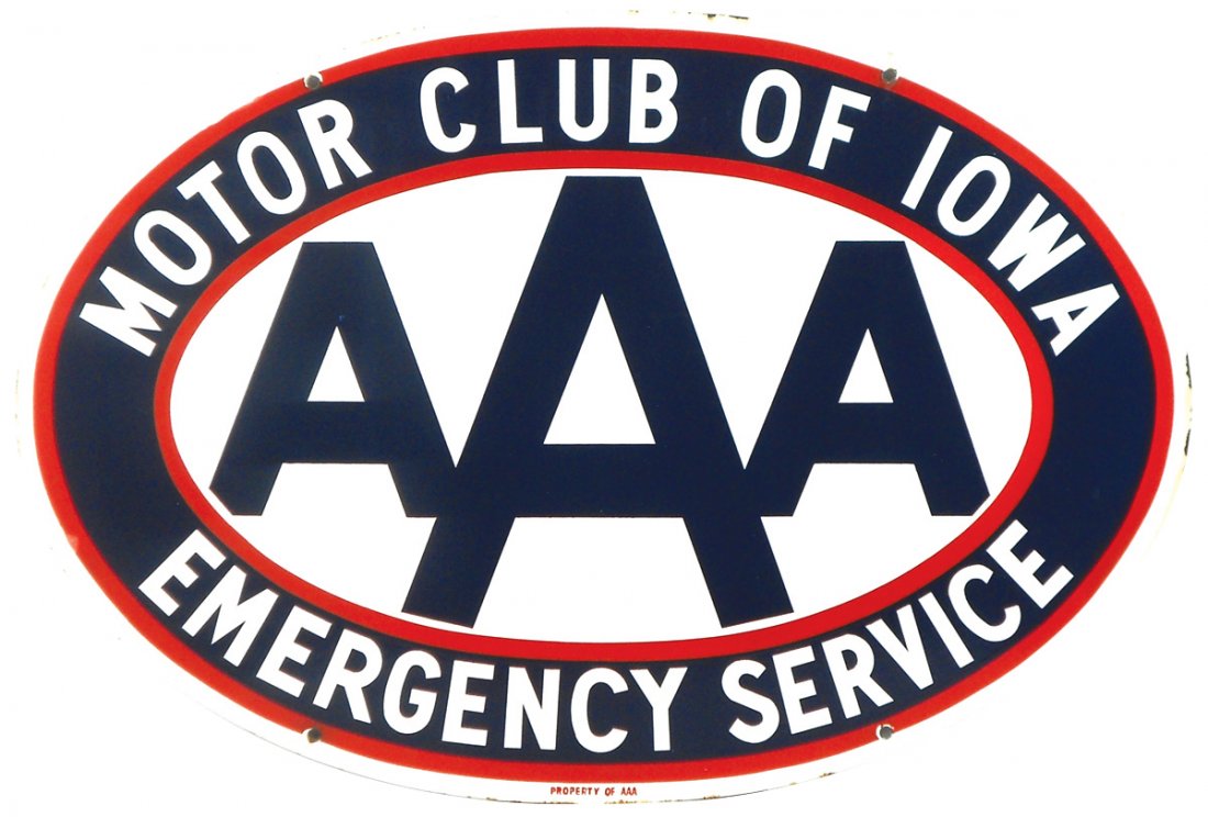 Automotive sign, AAA Motor Club of Iowa Emergency (1 of 2)