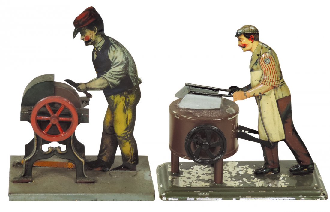 Steam toys (2), Carette Man at Grinder, c.1902, man is (1 of 1)