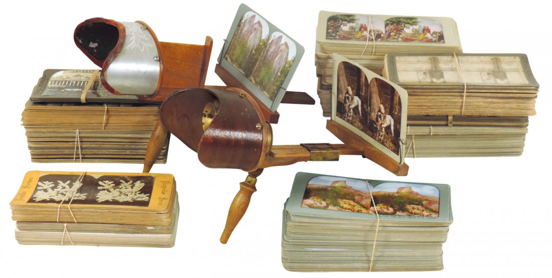 Stereoscopes & view cards, maple viewer w/engraved alum (1 of 1)