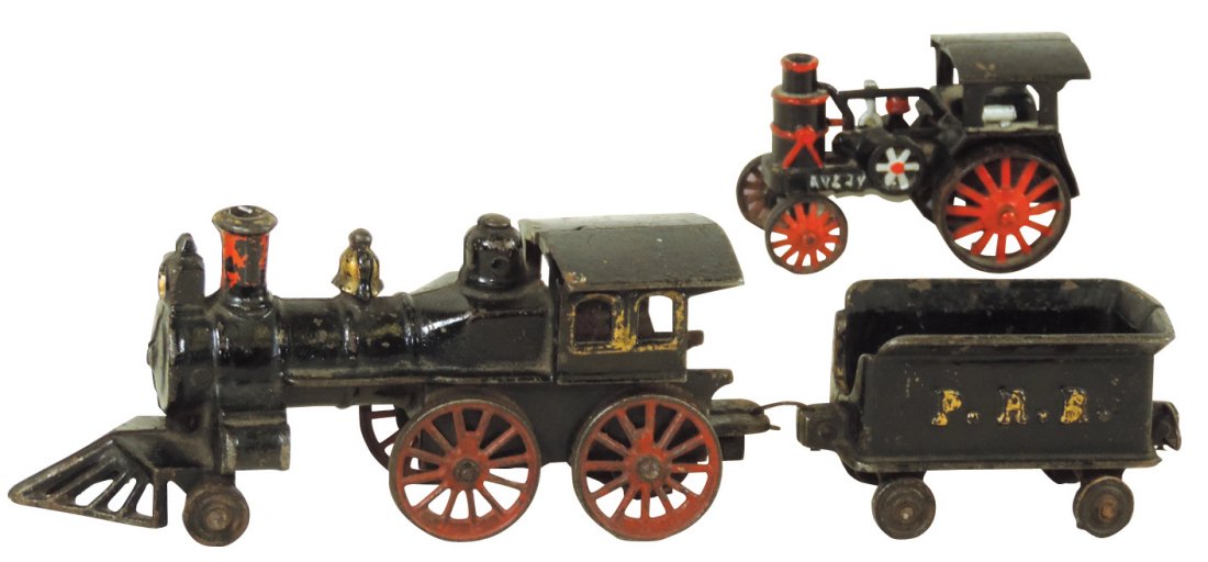 Toys (2), both cast iron, Train Engine w/Coal Car & (1 of 1)