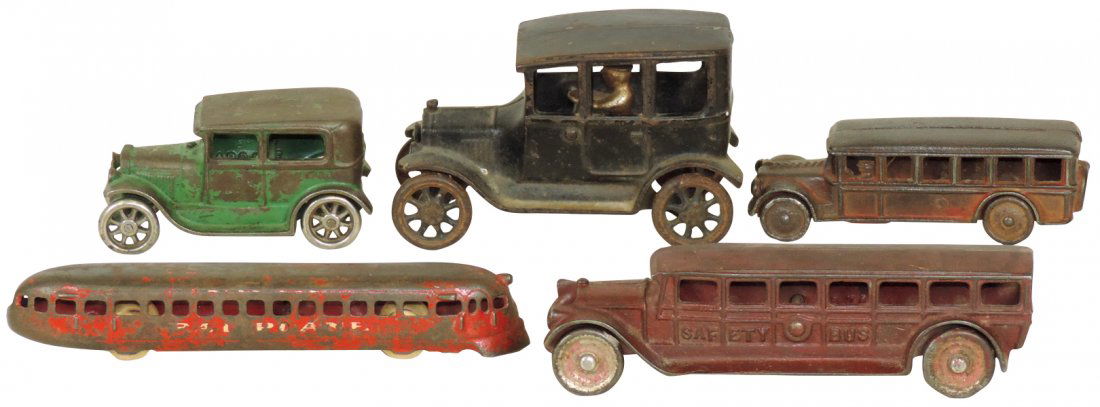 Toy vehicles (5), all cast iron, Arcade Rail Plane, (1 of 1)