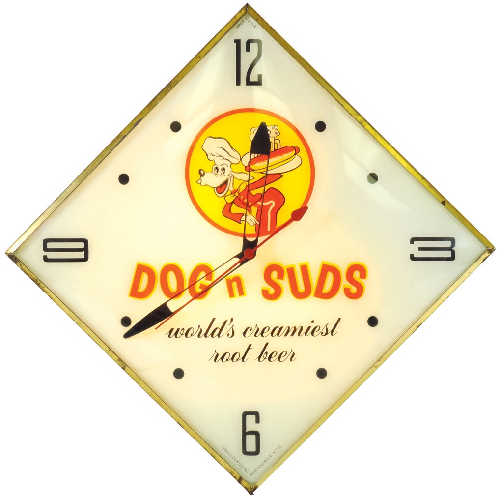 Soda fountain clock, Dog n Suds Root Beer, Pam Clock (1 of 1)