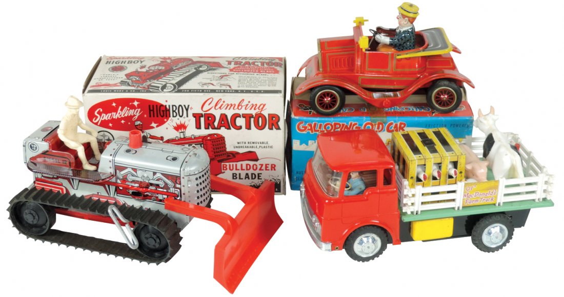 Toys (3), litho on tin, ol' MacDonald's farm truck, (1 of 1)