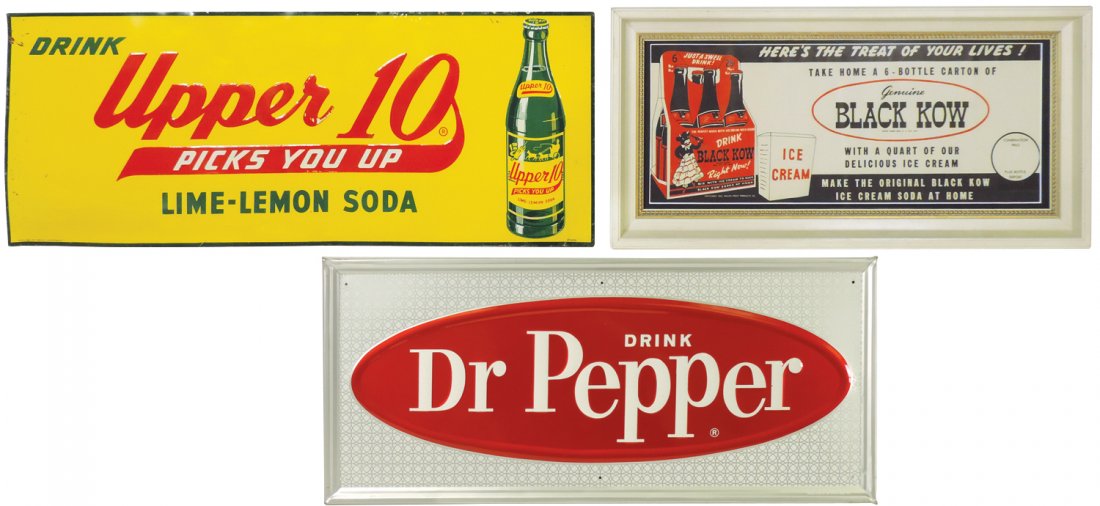 Soda fountain signs (3), Dr Pepper, self-framed (1 of 1)