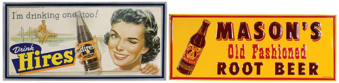 Soda fountain signs (2), Mason's Root Beer, self-framed (1 of 1)