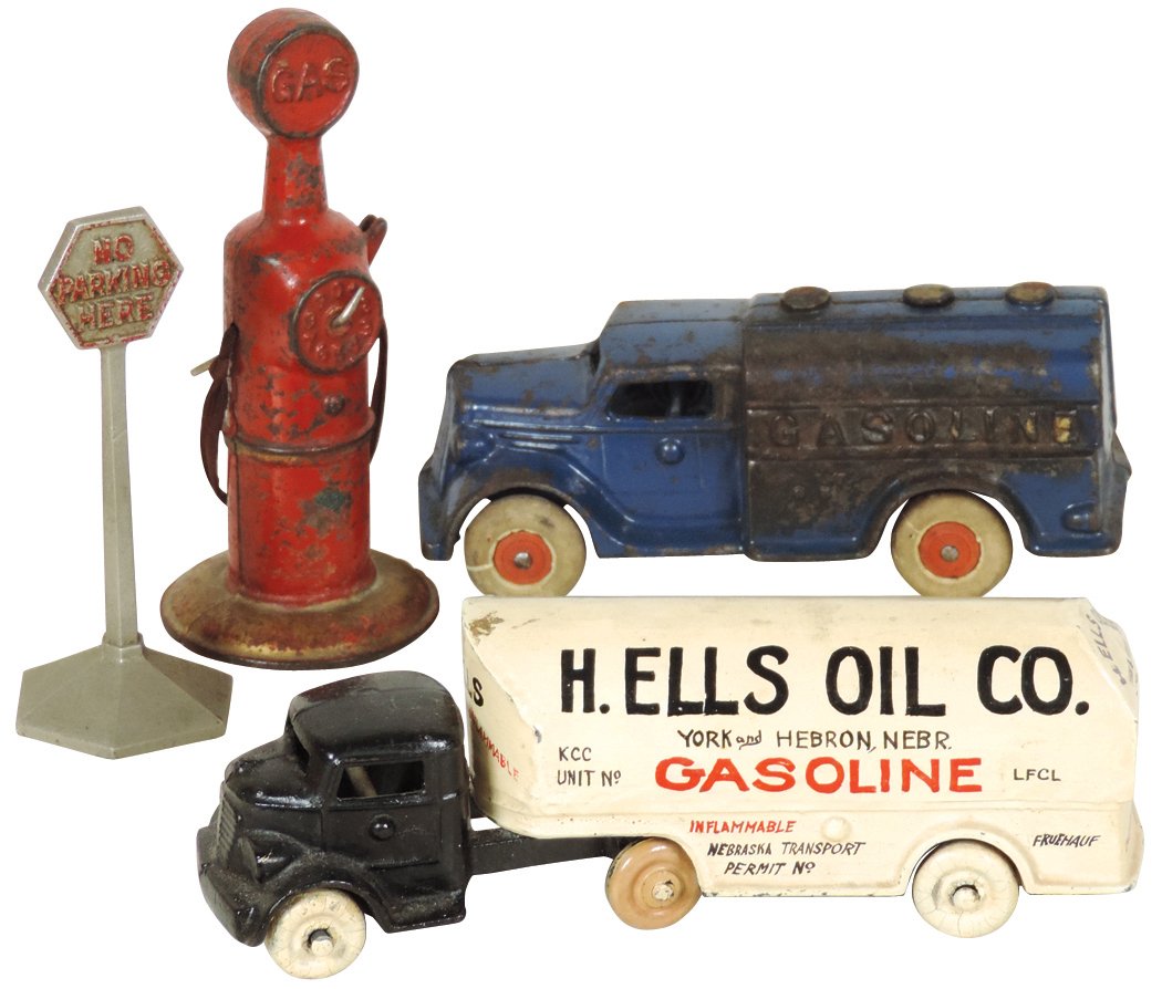 Toys (4), all cast iron, Gasoline truck w/hard rubber (1 of 1)