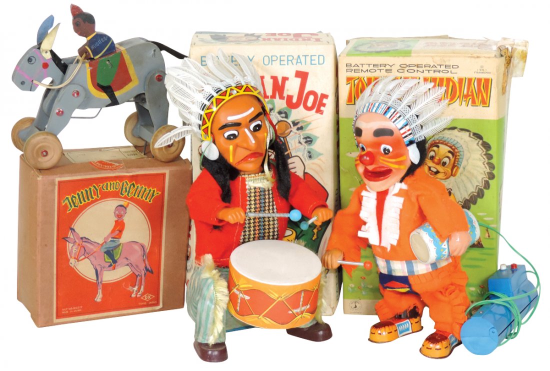 Toys (3), Native American Jenny & Benny, boy on donkey, (1 of 1)