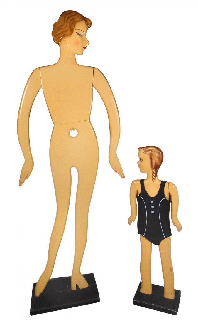 Art Deco mannequins (2), mother & child Woodikins by (1 of 1)