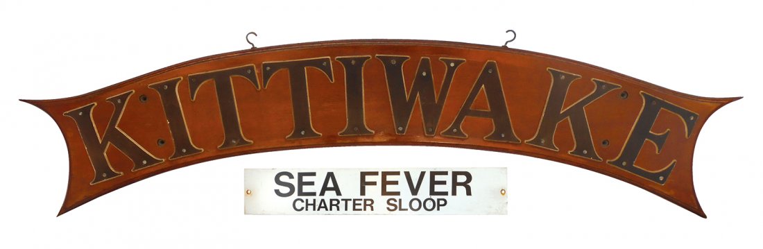 Nautical, sailboat name plates (2), "Kittiwake", (1 of 1)