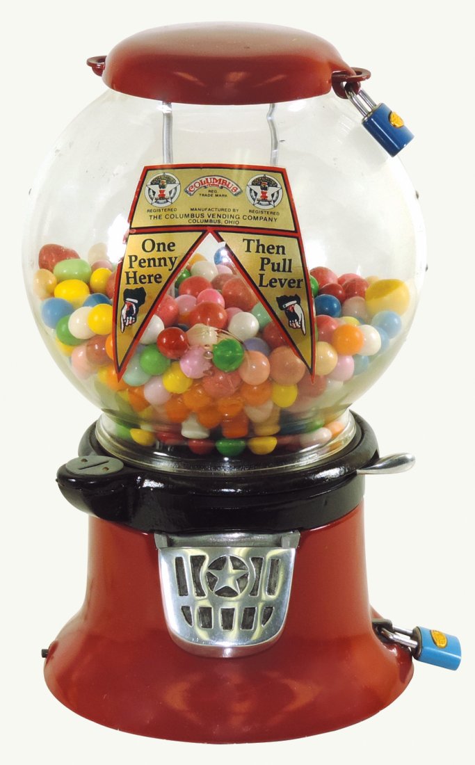 Coin-operated gumball machine, Columbus Model M, 1 (1 of 1)