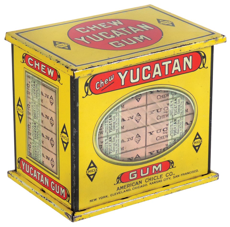 Chewing gum counter display tin, Adams Yucatan, (1 of 1)