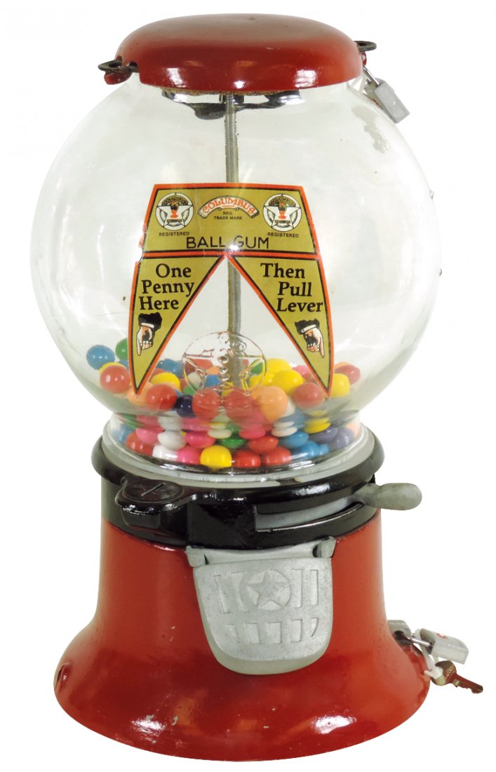 Coin-operated gumball machine, Columbus Model M, 1 (1 of 1)