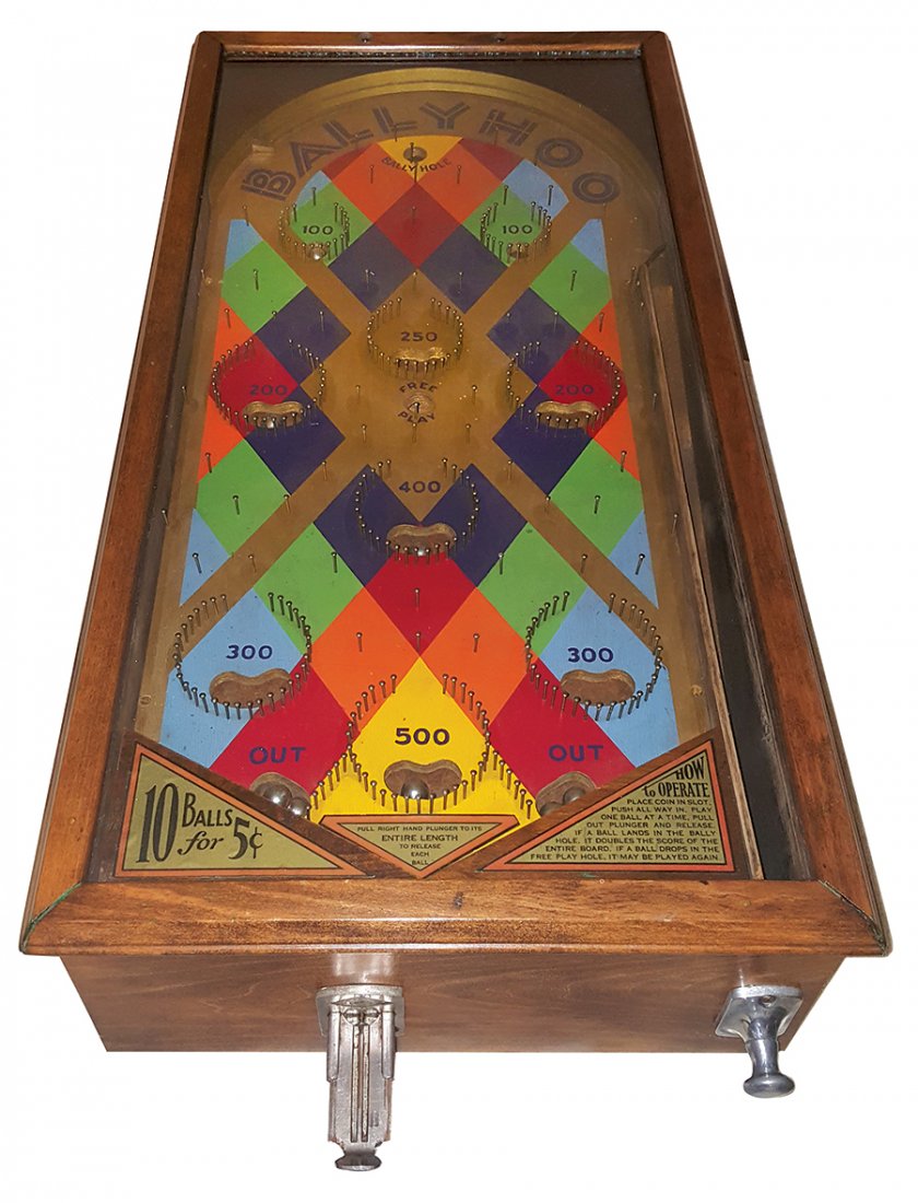 Coin-operated  pinball machine, "Ballyhoo" table top, (1 of 1)