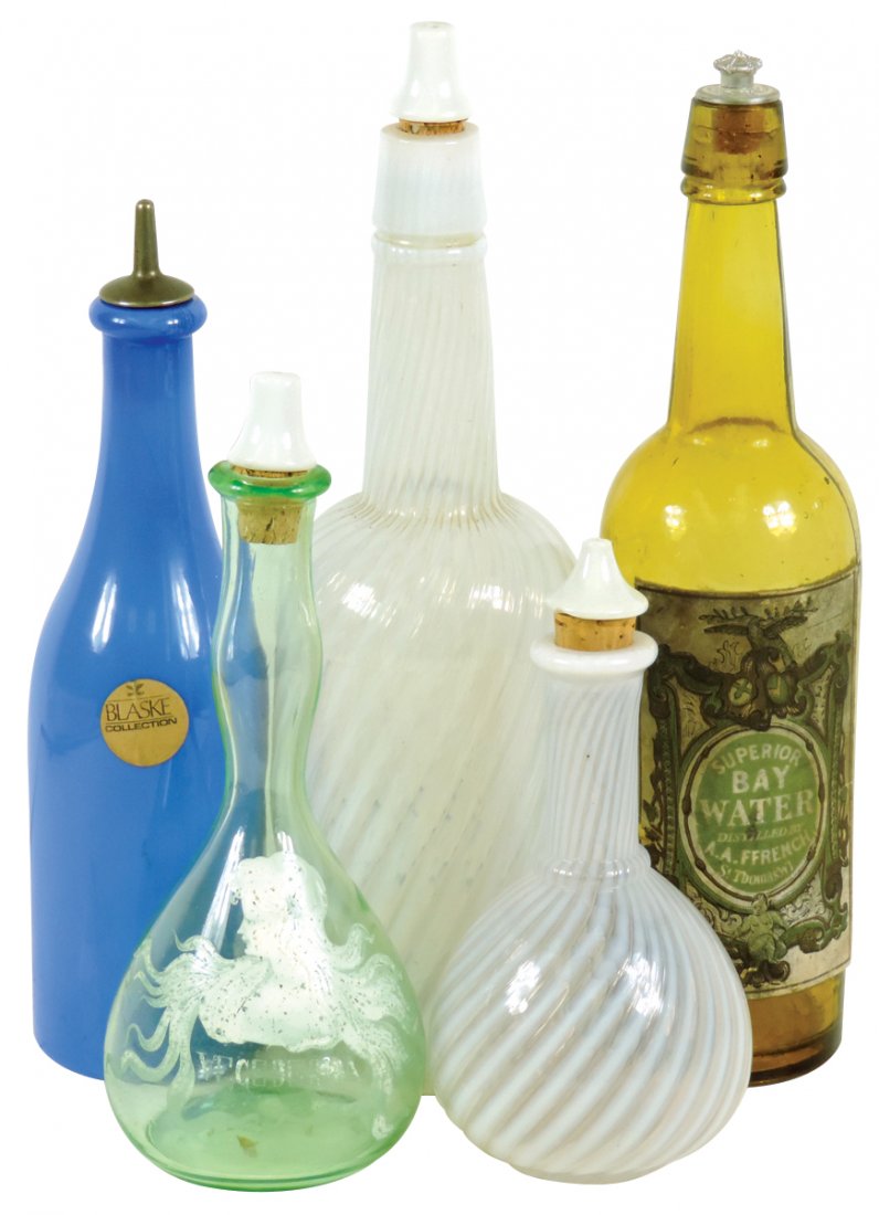 Barber bottles (5), Vegederma, Superior Bay Water, blue (1 of 1)