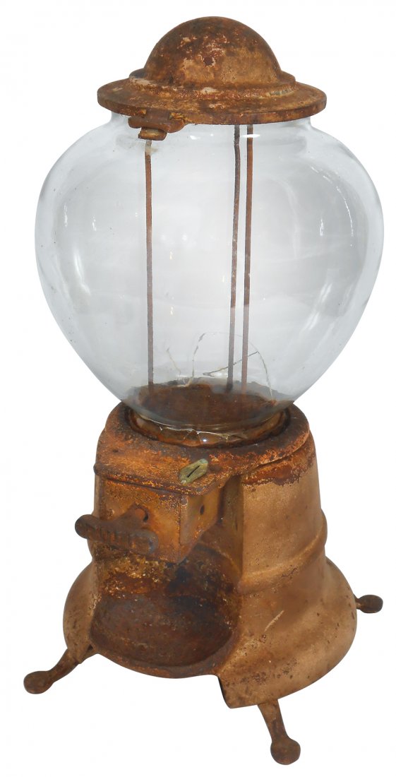 Coin-operated peanut machine, Hanse, cast iron w/flared (1 of 1)