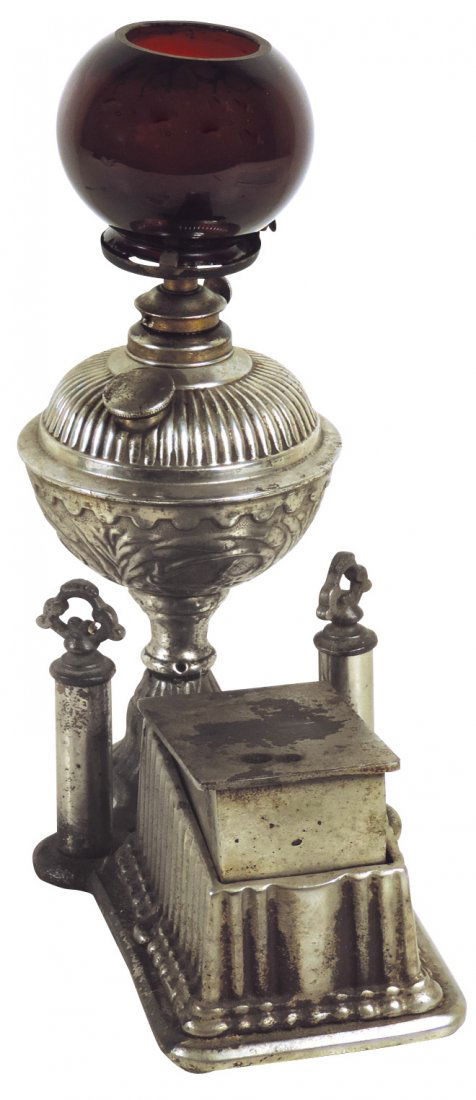 Cigar lighter & cutter, cast iron w/nickel-silver (1 of 1)