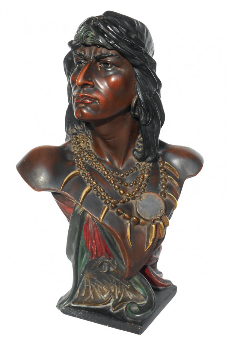 Cigar store Indian bust, lifesized Hiawatha, chalkware Nov 06, 2016