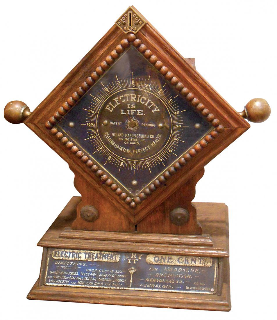 Coin-operated shock machine, Electricity is Life, mfgd (1 of 1)