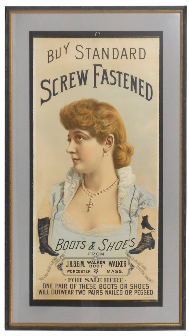 Shoe store adv lithograph on paper, Screw Fastened (1 of 1)