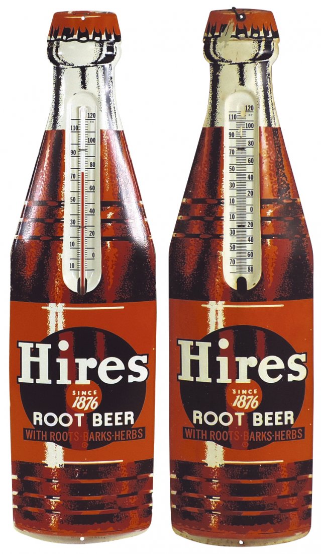 Soda fountain thermometers (2), Hires Root Beer, (1 of 1)