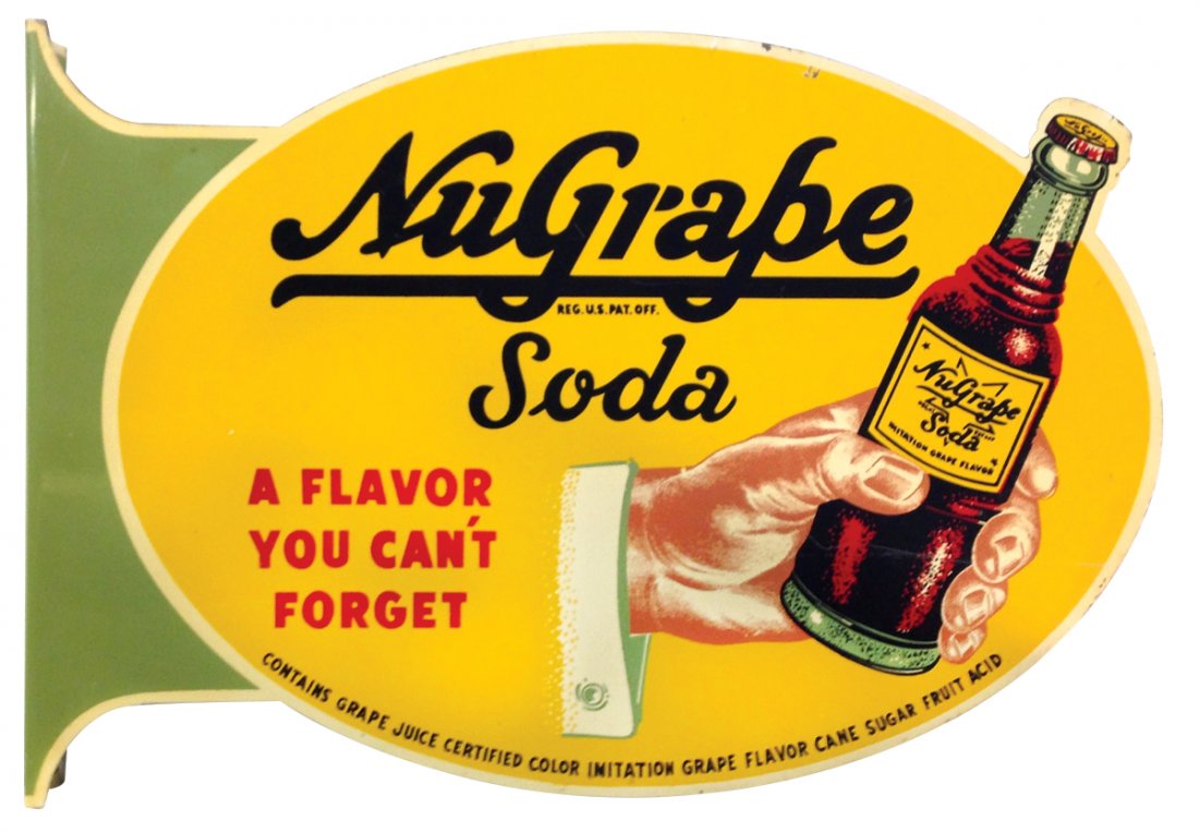 Soda fountain sign, NuGrape, by Stout Sign Co.-St. (1 of 2)