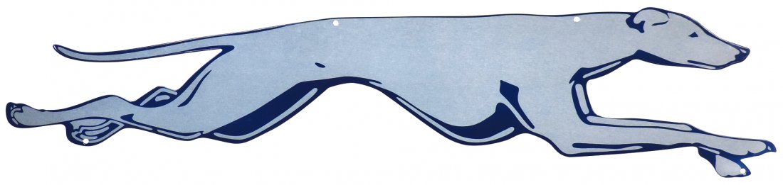 Greyhound Bus hanging sign, 2-sided diecut (1 of 1)