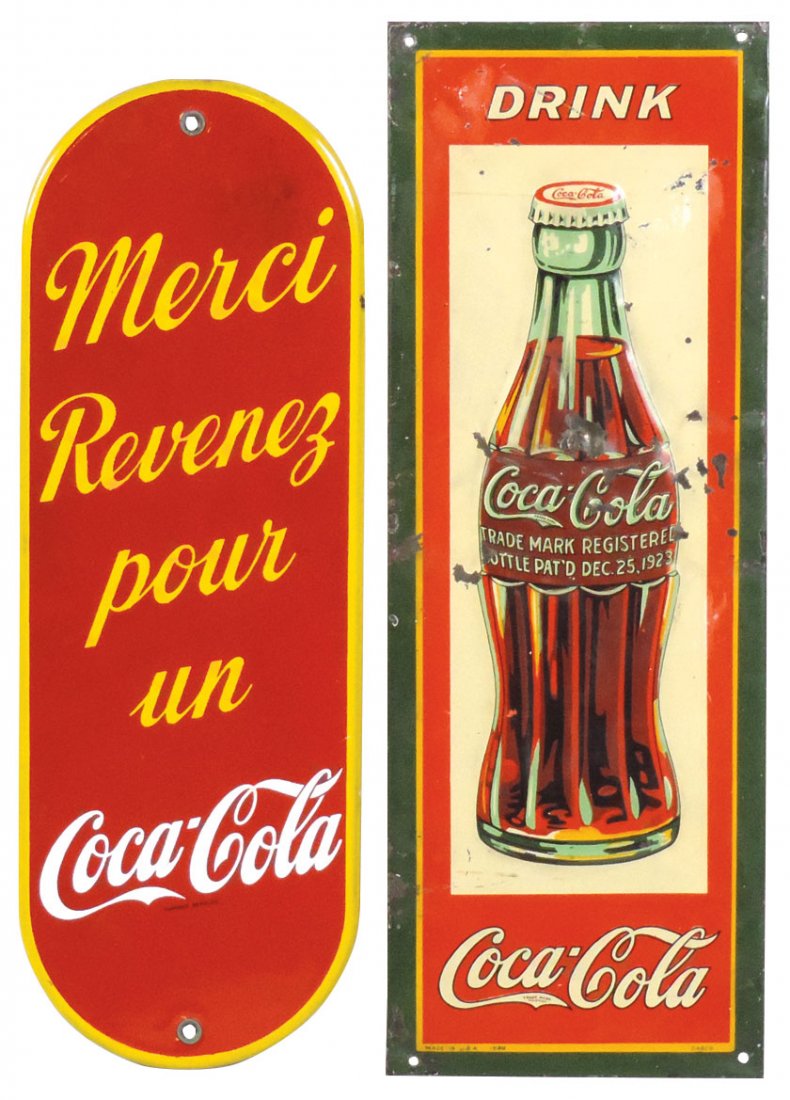 Coca-Cola sign & door push (2), embossed (1 of 1)