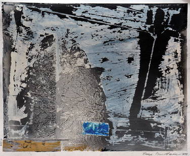 Zigi Ben Haim b. 1945: Untitled, 1999, Acrylic and collage on paper, 35X43 cm. Signed and dated.
