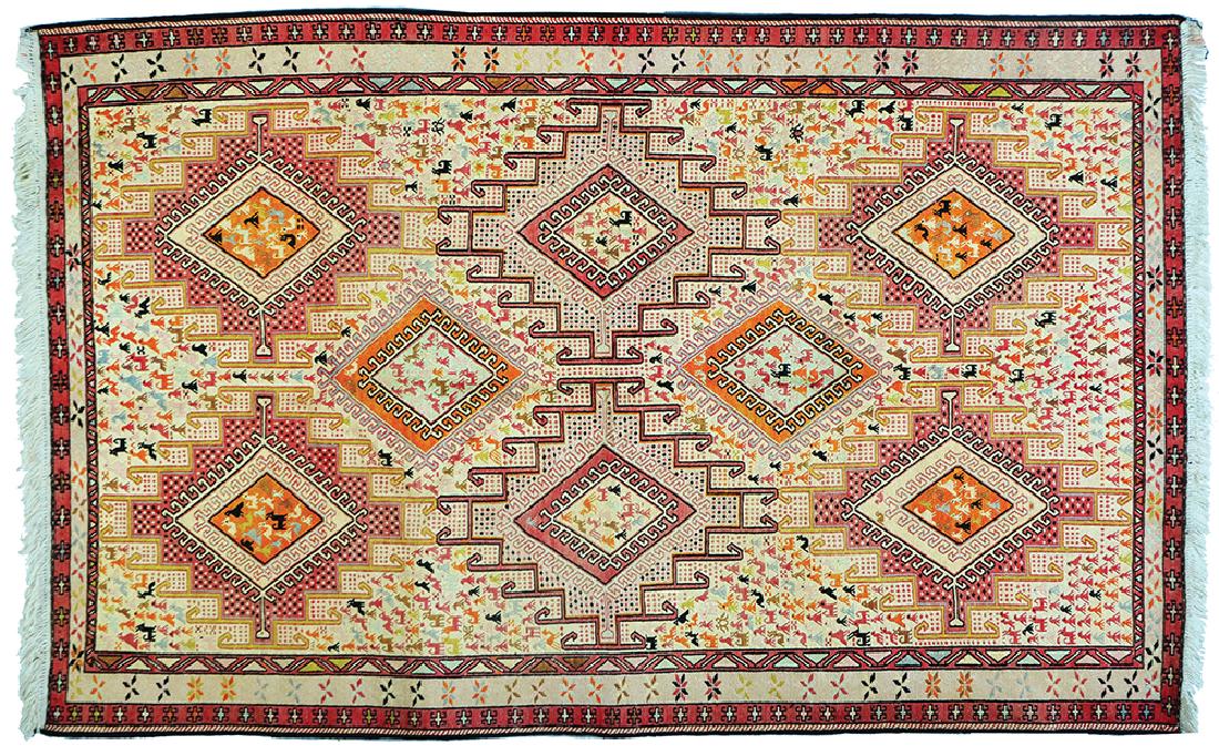 A PERSIAN SOUMAK AND SILK THREAD RUG (1 of 1)