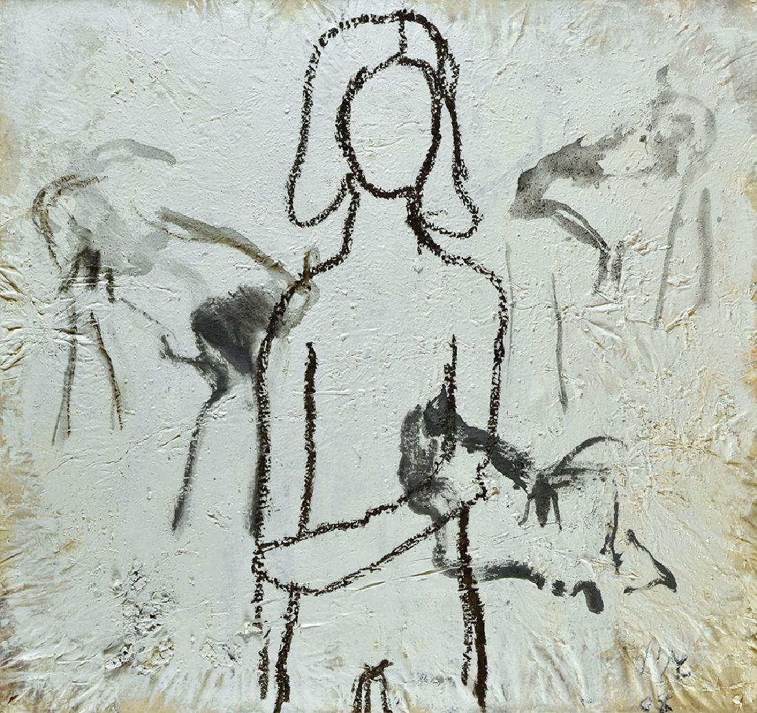 Eran Shakine b. 1962: Young Girl, 2008, Oil on canvas, 145X155 cm. Signed and dated. Signed on the reverse.