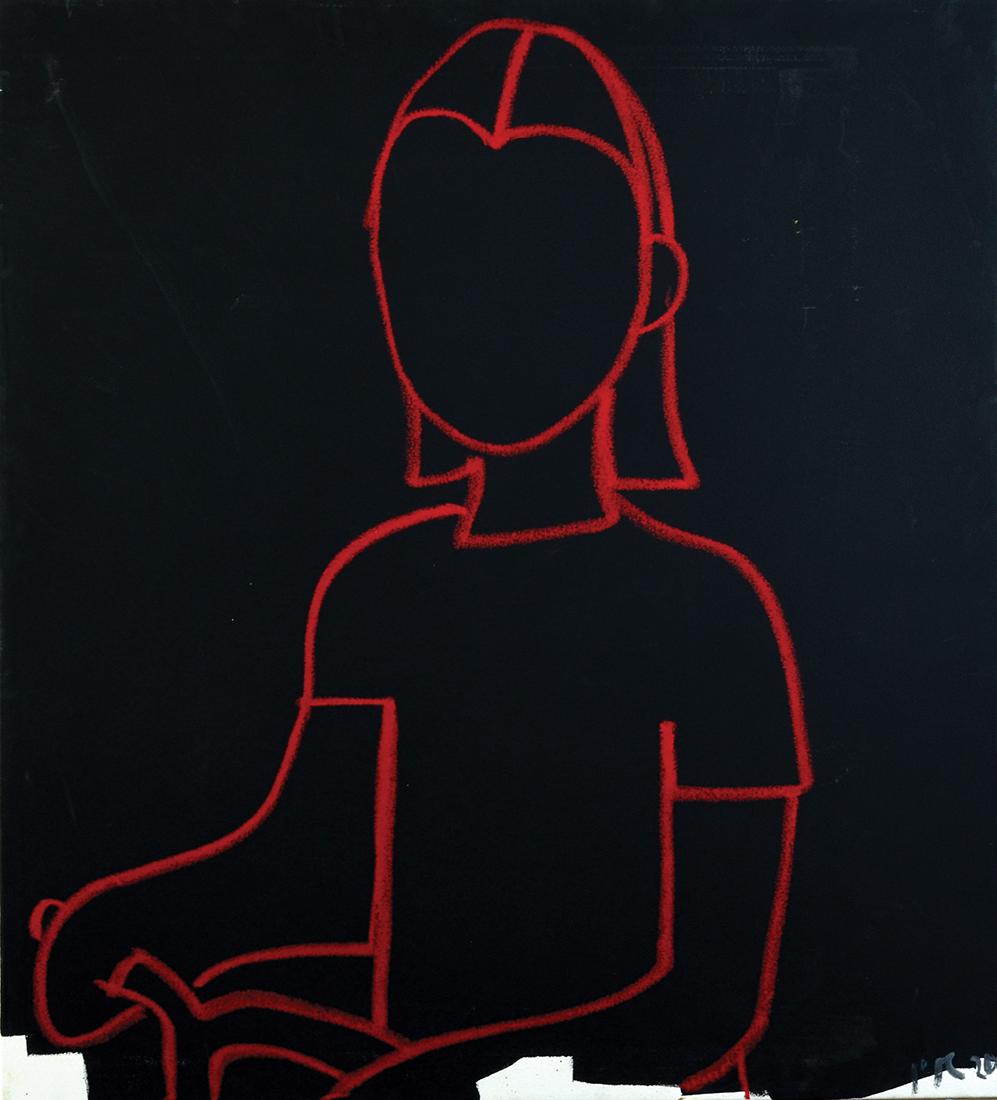 Eran Shakine b. 1962: Young Girl, 2008, Acrylic on canvas, 110X100 cm. Signed. Signed and dated on the reverse.