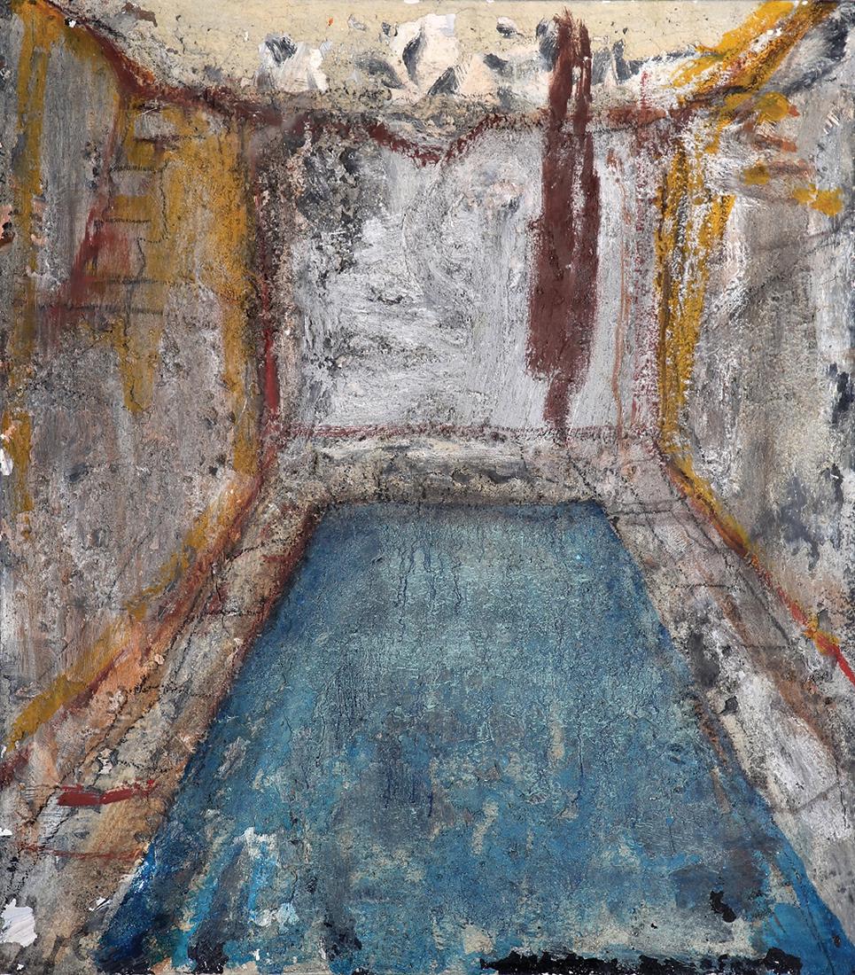 Eran Shakine b. 1962: From the Pool Series, oil on canvas, 69x60 cm, .Signed on the reverse