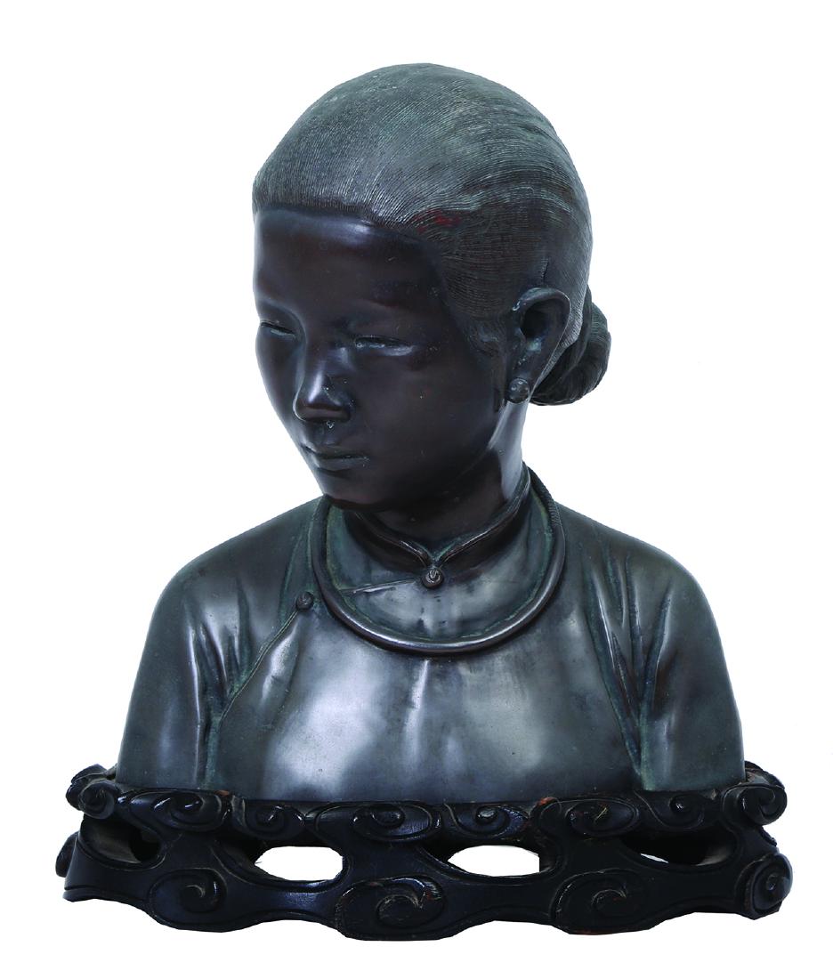A CHINESE BRONZE FEMALE BUST (1 of 1)