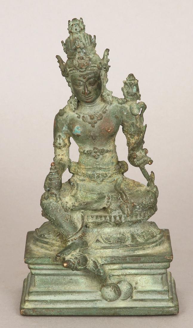 A BRONZE FIGURE OF SEATED PADMAPANI (LOTUS HOLDER) (1 of 1)