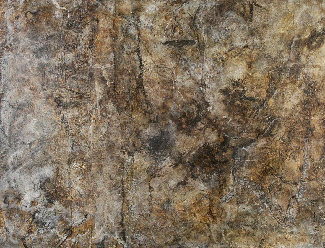 Eran Shakine (Israeli): Untitled, 1991,Oil and mixed media on canvas,210X162 cm. Signed and dated.