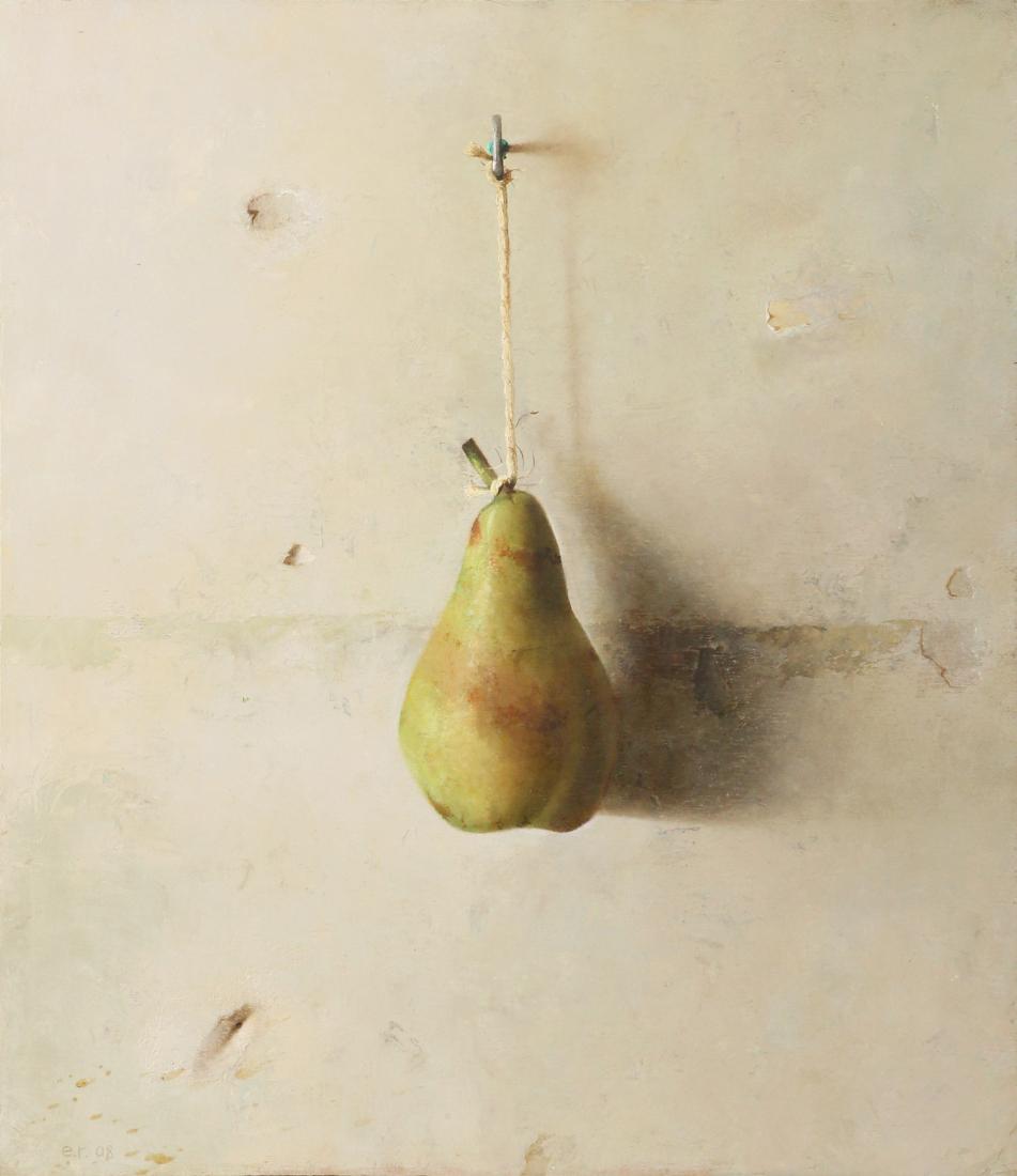 Eran Reshef: Pear, 2008,Oil on wood, 40X34 cm.Signed and dated.