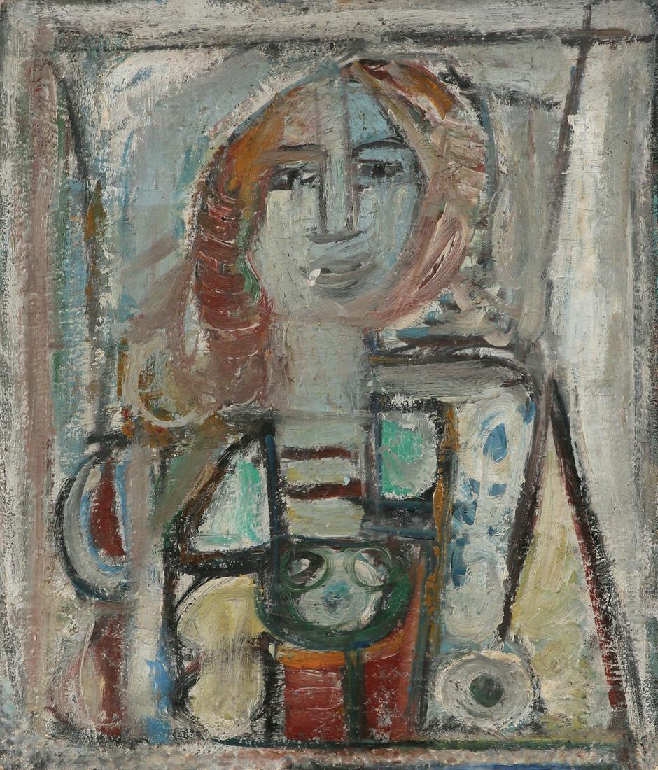 Pinchas Abramovich: A Girl,Oil on cardboard,55X46 cm.Provenance: Gaby and Ami Brown Collection.