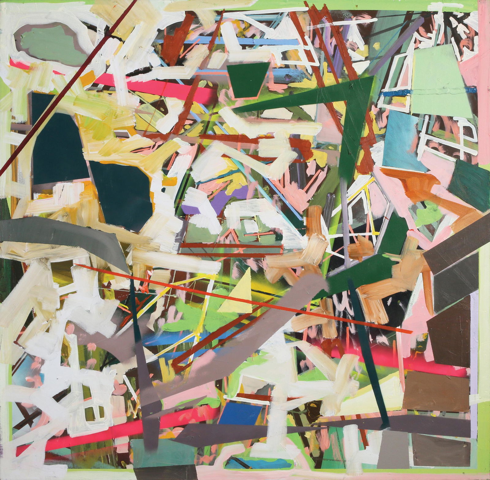 Elad Kopler: Untitled,Oil on canvas,100X100 cm.Signed on the reverse.