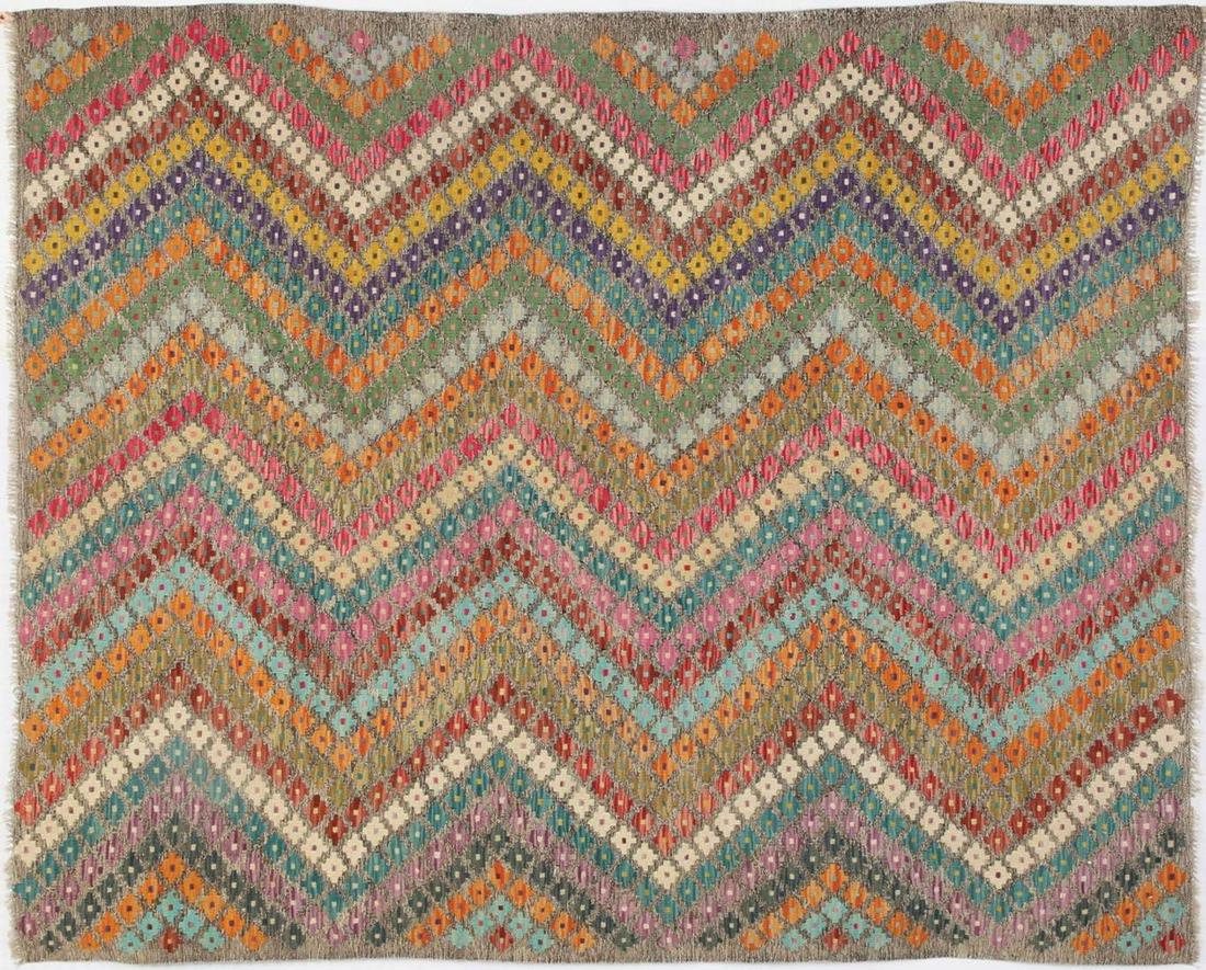 An Old and high quality Persian rug: The ground ornamented with different nature scenes with flower and animals ornaments on ivory surface inside colorful blue color frame. Floral pattern double borders on red and blue surface. 169X296 c