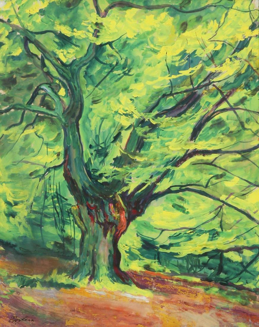 Jacob Epstein: Tree in the Forest,Gouache on paper, 55X43 cm,Signed.Provenance: Sarah and Adam Eyal Collection.