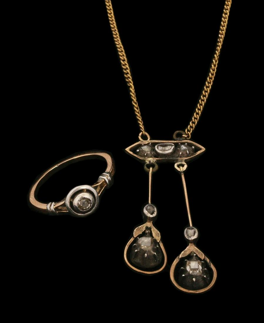 LOT OF 9K AND 14K GOLD AND SILVER RING AND PENDANT (1 of 1)