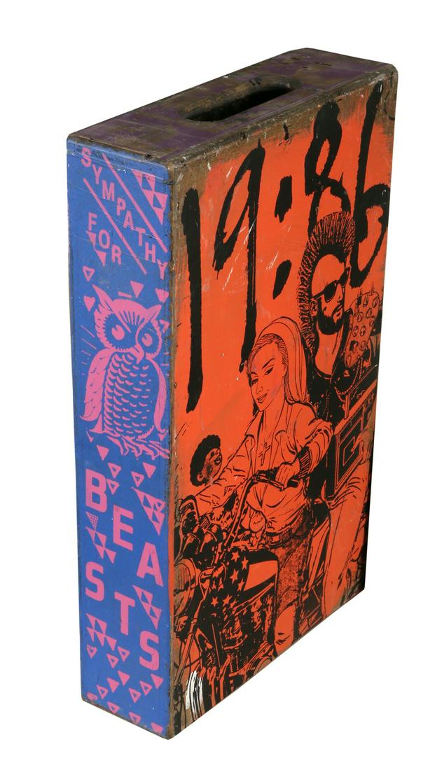 Faile: Untitled, Mixed media on wooden box, 50X30X10 cm.