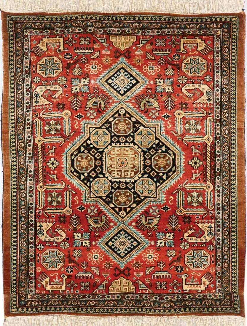 A SILK QOM PRAYER RUG (1 of 1)