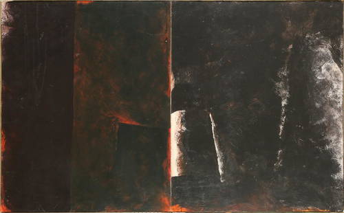 Avigdor Arikha: Lost Immanence, 1968,Oil on Masonite, 65X108 cm.Signed and dated on the reverse.