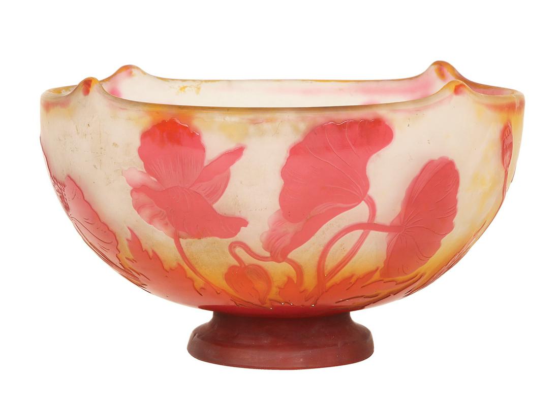 A GALLE CAMEO GLASS FOOTED BOWL (1 of 1)