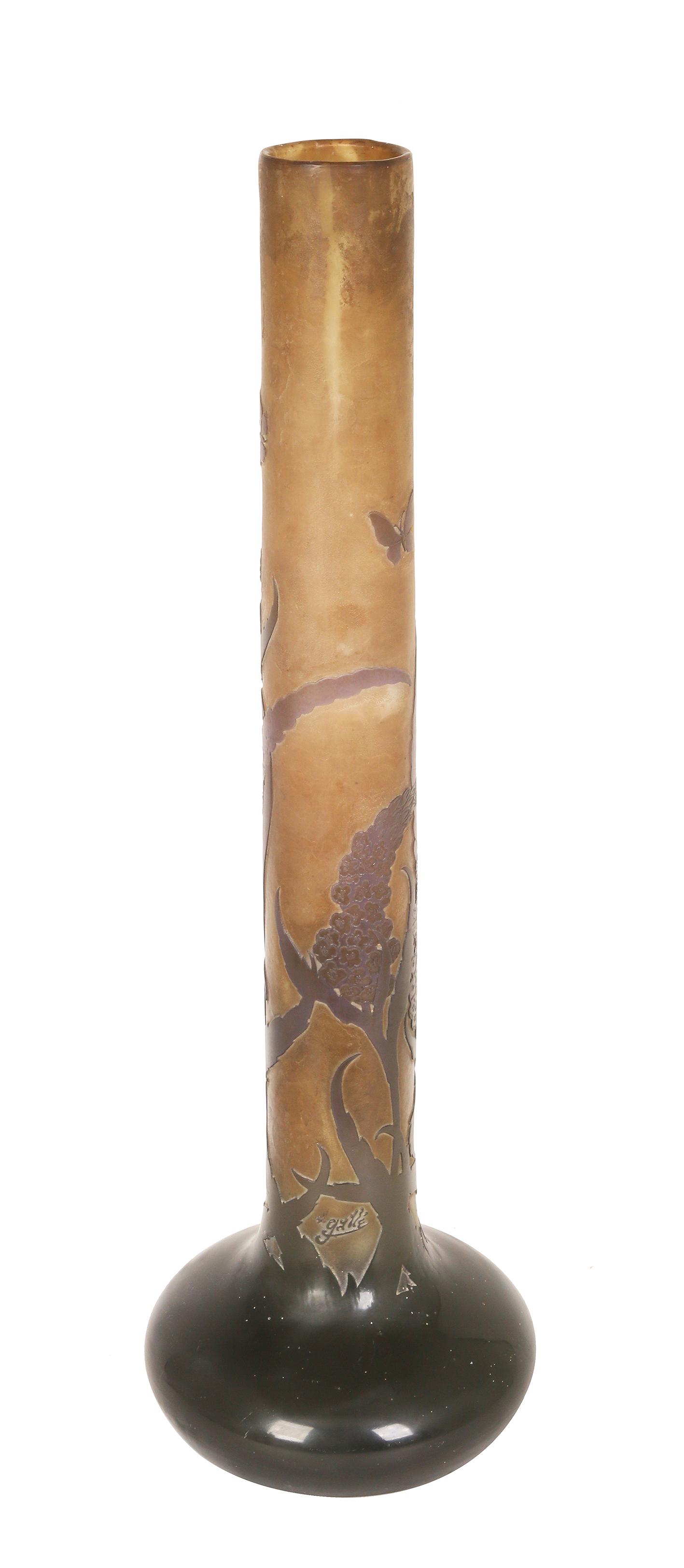 A LARGE GALLE CAMEO GLASS VASE (1 of 2)