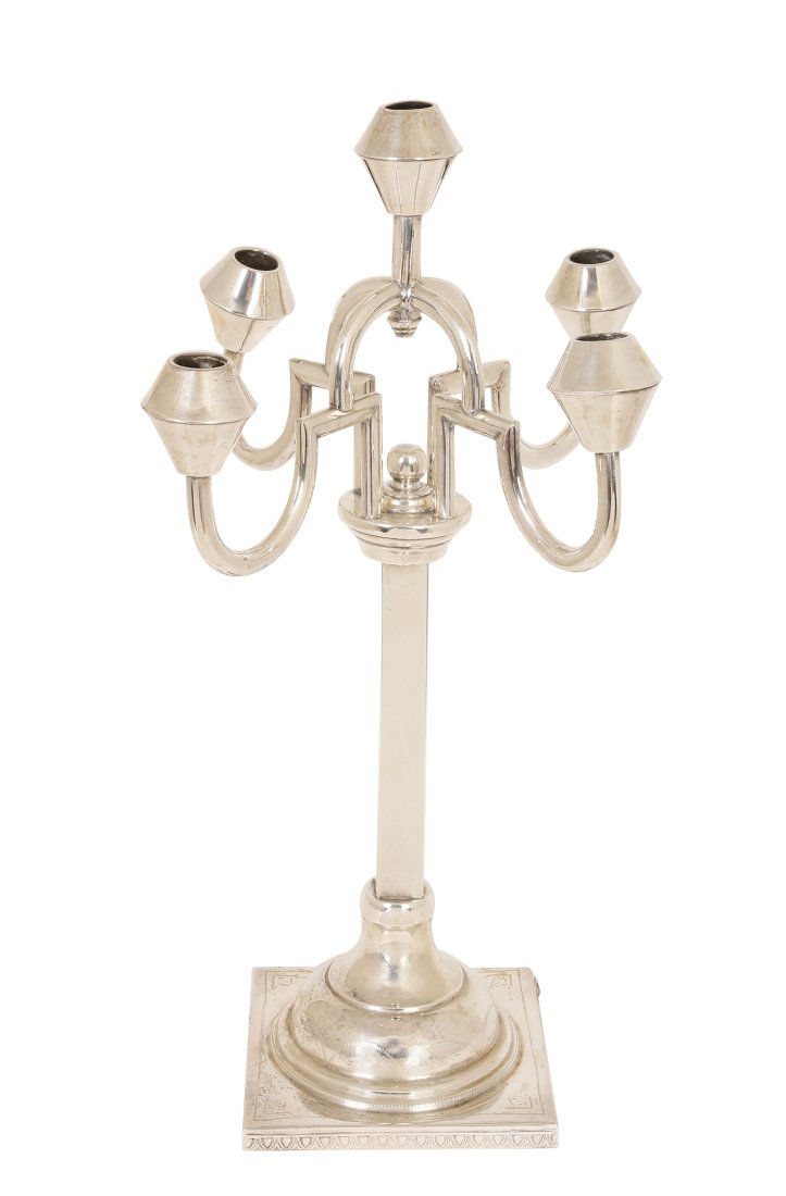 A POLISH SILVER ART DECO CANDELABRA (1 of 1)